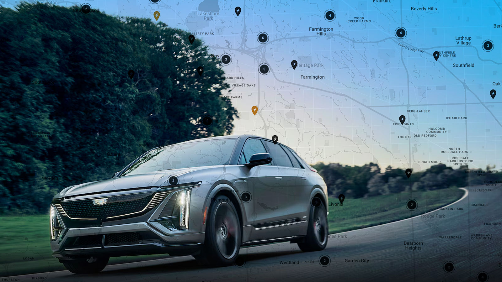 Cadillac EV Charging Map Thumbnail Background